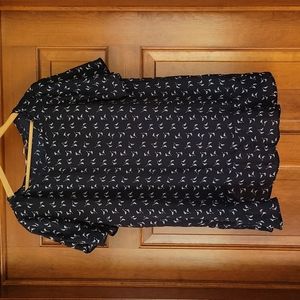 Navy Split Bottom Back Blouse by Loft